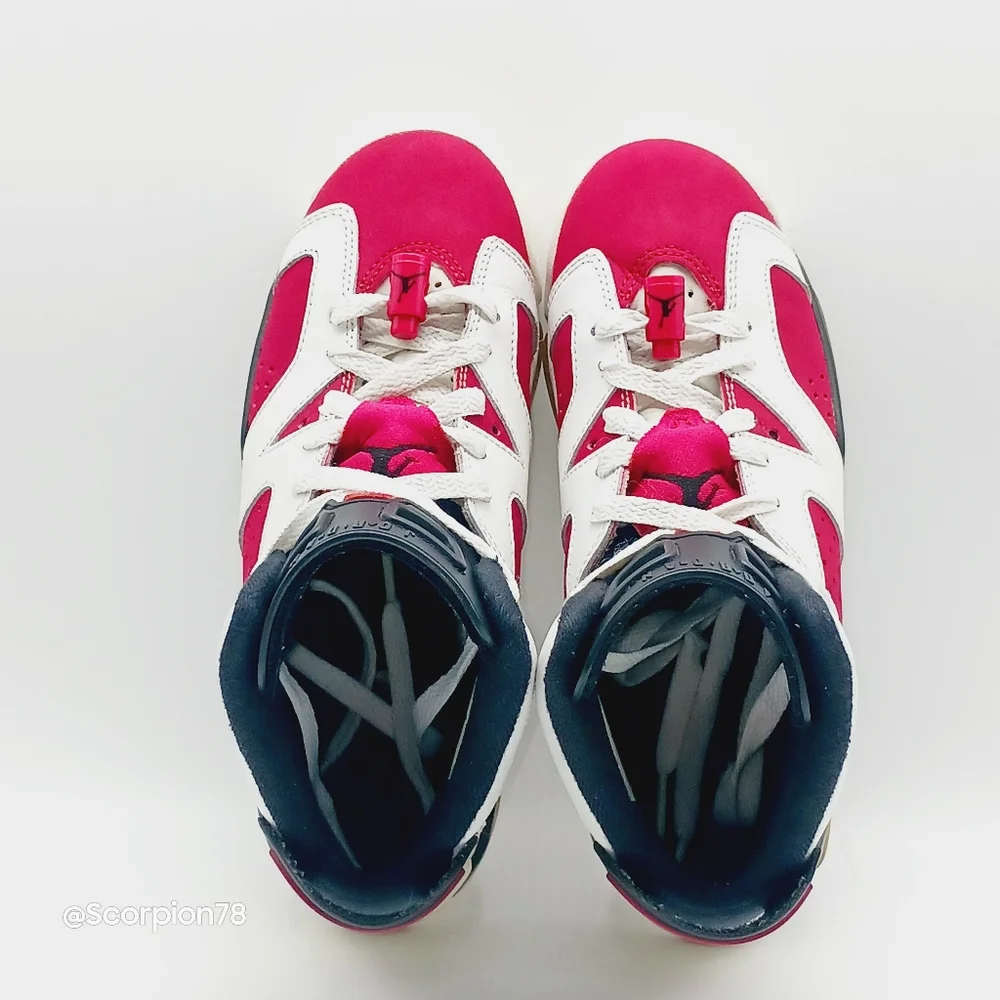 Jordan 6 Retro "Carmine" 2014 Basketball Shoes Size 4.5 Youth/6 Women - Picture 8 of 13